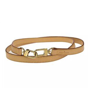 LOUIS VUITTON Logo Shoulder Strap Leather Brown Gold Bag Accessory 62EC967